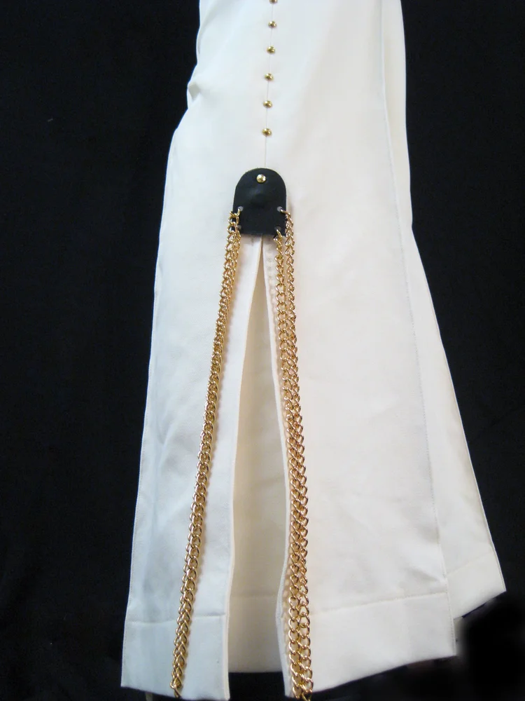 【ご購入様決定】　Chain Jumpsuit Elegance” White Belted Gold Chain Jumpsuit – Victory Lane